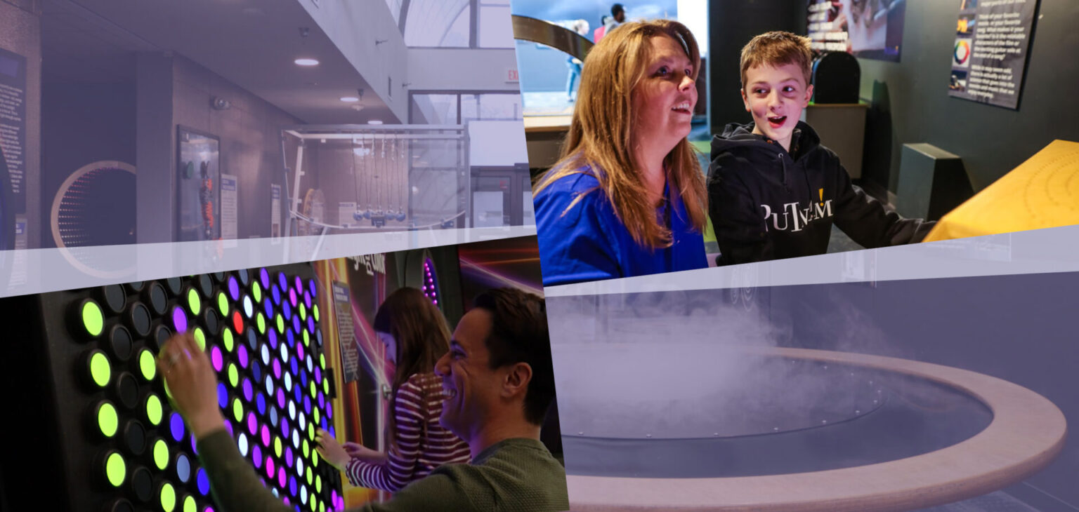 Children playing with Science Interactives at the Putnam Museum in Davenport, IA.