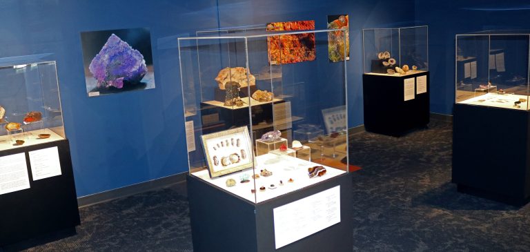 Hall of Minerals exhibit at the Putnam display many specimens for our area and the world