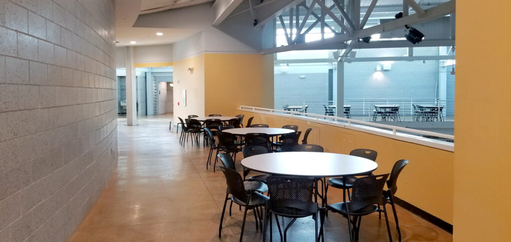 Theater Overlook, our birthday space at the Putnam Museum in Davenport, IA. Available for rentals.